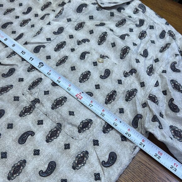 Vintage Cambio Italia Men’s 100% Silk Artwork Short Sleeve Button Up Shirt Sz S - Picture 6 of 8